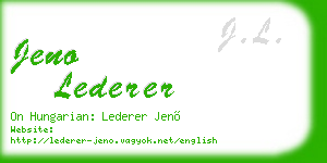 jeno lederer business card